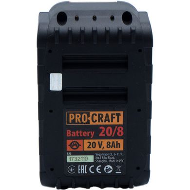 Акумуляторний блок Procraft 20/8 universal 20 В 8 Аг (030211)