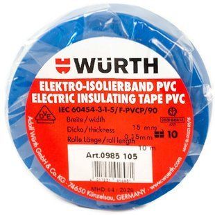 Ізострічка W&Uuml;RTH 15мм 10м синя (0985105)