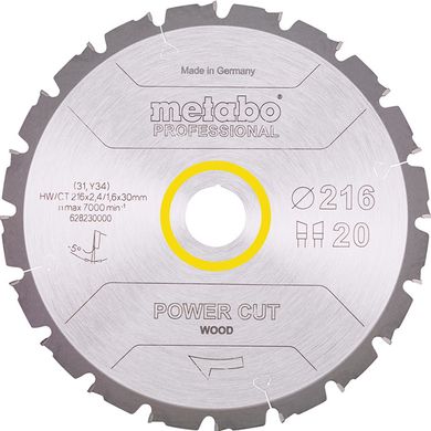 Saw blade Metabo Power Cut Wood - Professional 216 mm 30 mm (628230000)