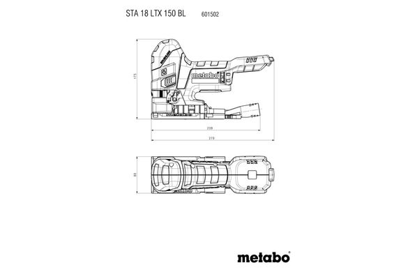 Лобзик акумуляторний Metabo STA 18 LTX 150 BL 18 В 26 мм (601502850)