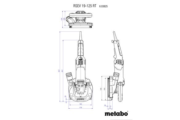 Набір інструментів мережевих Metabo RSEV 19-125 RT + ASR 35 L ACP 1900 Вт 125 мм (691000000)