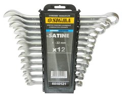 Набір ключів рожково-накидних 6 х 22 мм 12 шт Satine Sigma 6010121