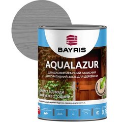 Засіб захисний декоративний для деревини Bayris Aqualazur 0.75 л сірий (Б00001453)