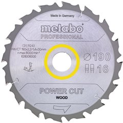 Диск пильний Metabo PowerCut Wood - Professional 190 мм 30 мм (628006000)