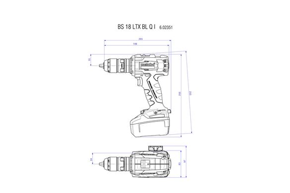 Шуруповерт-дриль акумуляторний Metabo BS 18 LTX BL Q I 18 В 120 Нм (602351840)