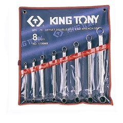 Набір ключів накидних 6 - 23 мм в чохлі 8 шт KING TONY 1708MR