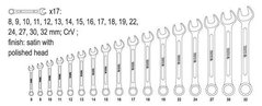 Набір ключів рожково-накидних 8 - 32 мм в чохлі 17 шт Yato YT-0363