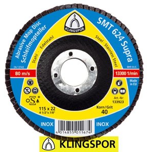 Круг пелюстковий торцевий KLINGSPOR SMT 624 125х22.23 мм Р60 322774