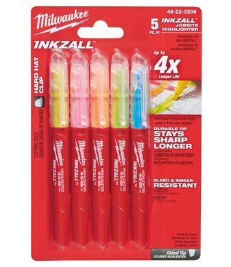Marker set Milwaukee InkZAll ASTM D 4236 5 pcs (48223206)