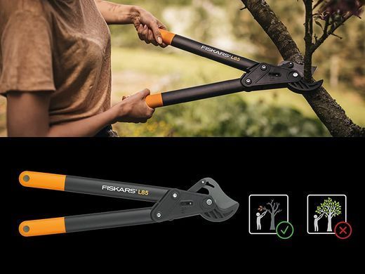 Сучкоріз Fiskars PowerStep Anvil L85 570 мм 40 мм з храповим механізмом (1000585)