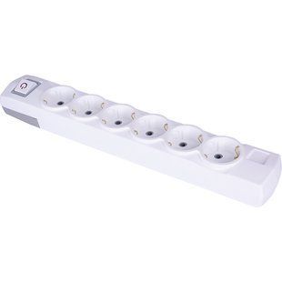 Electrical extension block E.Next e.t.es.6.z.s with grounding and switch 6 sockets (s042108)