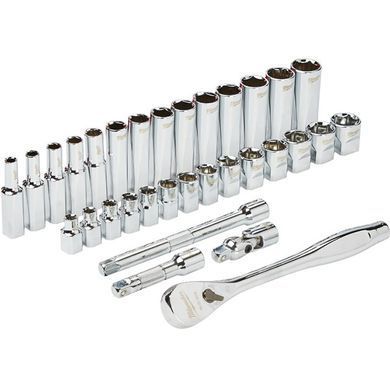 Set of socket wrenches Milwaukee with a ratchet mechanism 3/8" 32 pcs (4932464945)