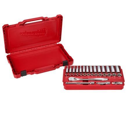 Set of socket wrenches Milwaukee with a ratchet mechanism 3/8" 32 pcs (4932464945)