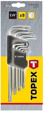Набір ключів шестигранників Т10 - Т50 мм Torx 9 шт TOPEX 35D961