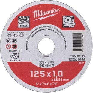 Круг відрізний по металу Milwaukee Contractor SCS 41/125 125х1х22.23 мм (4932451477)