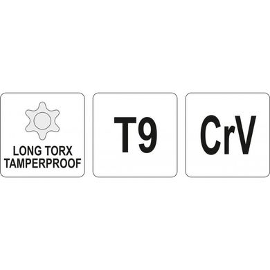 Ключ шестигранник Yato Torx L-подібний Т9 (YT-05513)