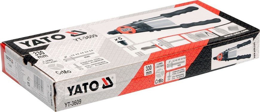 Заклепочник для заклепок 2.4 - 4.8 мм Yato YT-3609