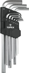 Набір ключів шестигранників 1.5 - 10 мм IMB Г-образний 9 шт TOPEX 35D956