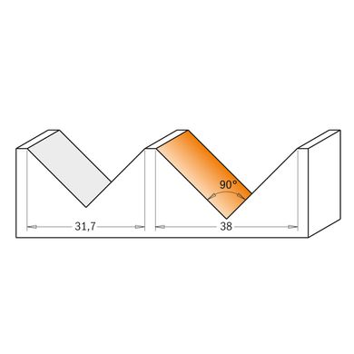 Фреза пазова V-подібна CMT 12.7х8х12.7 мм (915.127.11)