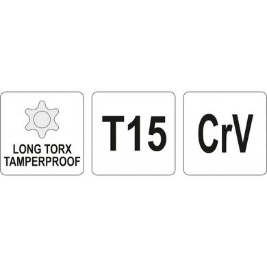 Ключ шестигранник Yato Torx L-подібний Т15 (YT-05515)