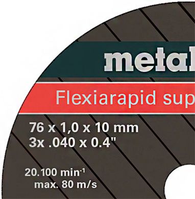 Cutting disc universal Metabo Flexiarapid super 76х1х10 mm (626871000)