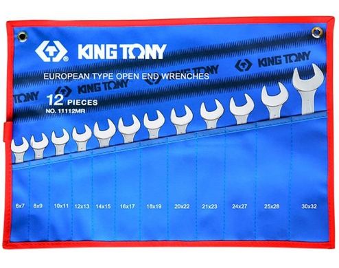 Набір ключів рожкових 6 - 32 мм в чохлі 12 шт KING TONY 1112MRN
