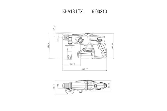 Перфоратор акумуляторний Metabo KHA 18 LTX 18 В SDS-plus (600210890)