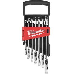 Набір ключів комбінованих Milwaukee MAX BITE з храповим механізмом та шарніром 8-17 мм 7 шт (4932478557)