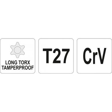 Ключ шестигранник Yato Torx L-подібний Т27 (YT-05518)