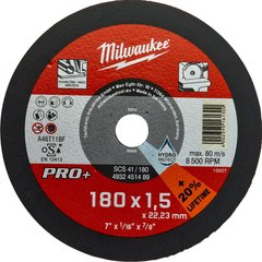 Круг відрізний по металу Milwaukee PRO+ SCS 41/180 180х1.5х22.23 мм (4932451489)