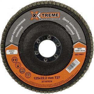 Круг пелюстковий торцевий X-TREME Т27 125х22.2 мм P80 (54666)