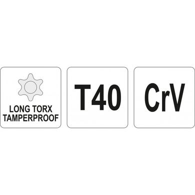 Ключ шестигранник Yato Torx L-подібний Т40 (YT-05520)