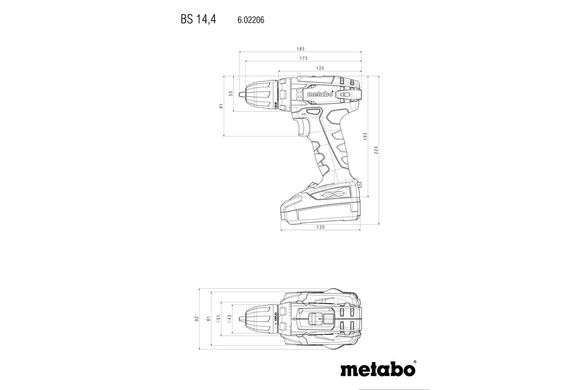 Шуруповерт-дриль акумуляторний Metabo BS 14.4 14.4 В 40 Нм (602206550)