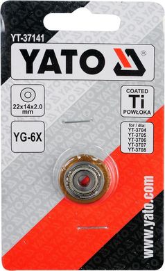 Колесо для плиткоріз YATO 22х14х2 мм YT-37141