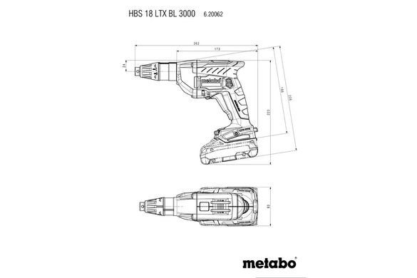 Шуруповерт акумуляторний Metabo HBS 18 LTX BL 3000 18 В 10 Нм (620062840)