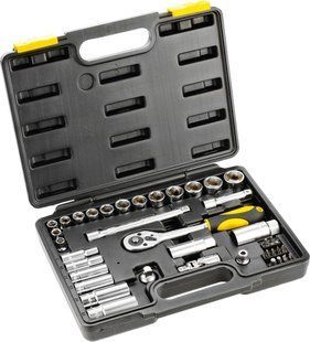 Набір головок торцевих 3/8 "8-22 мм 6-гранних + рукоятка 39 шт TOPEX 38D641