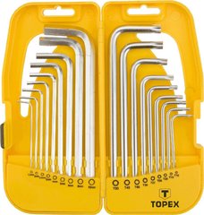 Набір ключів шестигранників Т10 - Т50 мм Torx Г-образний 9 шт TOPEX 35D953