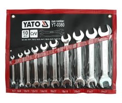 Набір ключів рожкових 6 - 27 мм в чохлі 10 шт Yato YT-0380