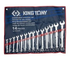 Набір ключів рожково-накидних 5/16 "1" 1/4 "мм у чохлі 14 шт KING TONY 1214SR