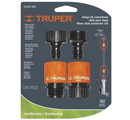 Set of connectors and adapters Truper 19 mm 3/4" (CLICK-SET)