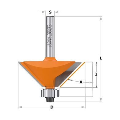 Edge chamfering milling cutter CMT 45 х 8 mm (936.420.11)