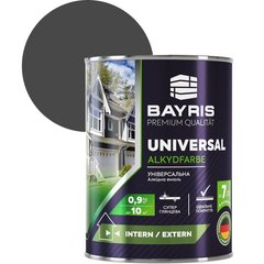 Фарба емаль Bayris Universal аклідна 0.9 кг темно-сіра (Б00002015)