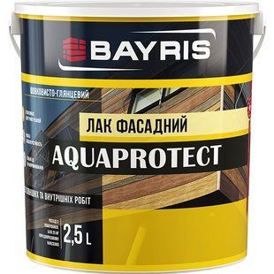 Лак фасадний Bayris Aquaprotect 2.5 л 100-125 мл/м&sup2; (Б00000655)