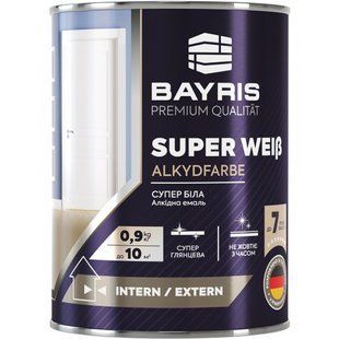 Enamel paint Bayris Super Weiss alkyd 0.9 kg super white (Б00002009)