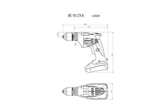 Сordless drill Metabo BE 18 LTX 6 18 V 5000 pcs (600261840)