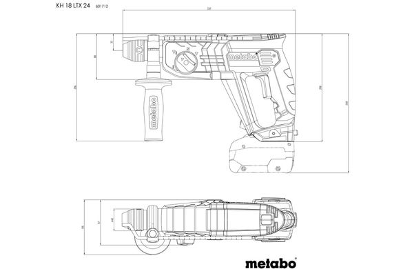 Перфоратор акумуляторний ударний Metabo KH 18 LTX 24 18 В SDS-plus (601712650)
